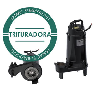 BOMBA TRITURADORA DE ESGOTO FAMAC FBS-NG-JAC-300 1,0CV 380V TRIFÁSICA PARA SISTEMA DE ÁGUA LIMPA, ÁGUA SERVIDA, ÁGUA PLUVIAL E ESGOTO SÓLIDO